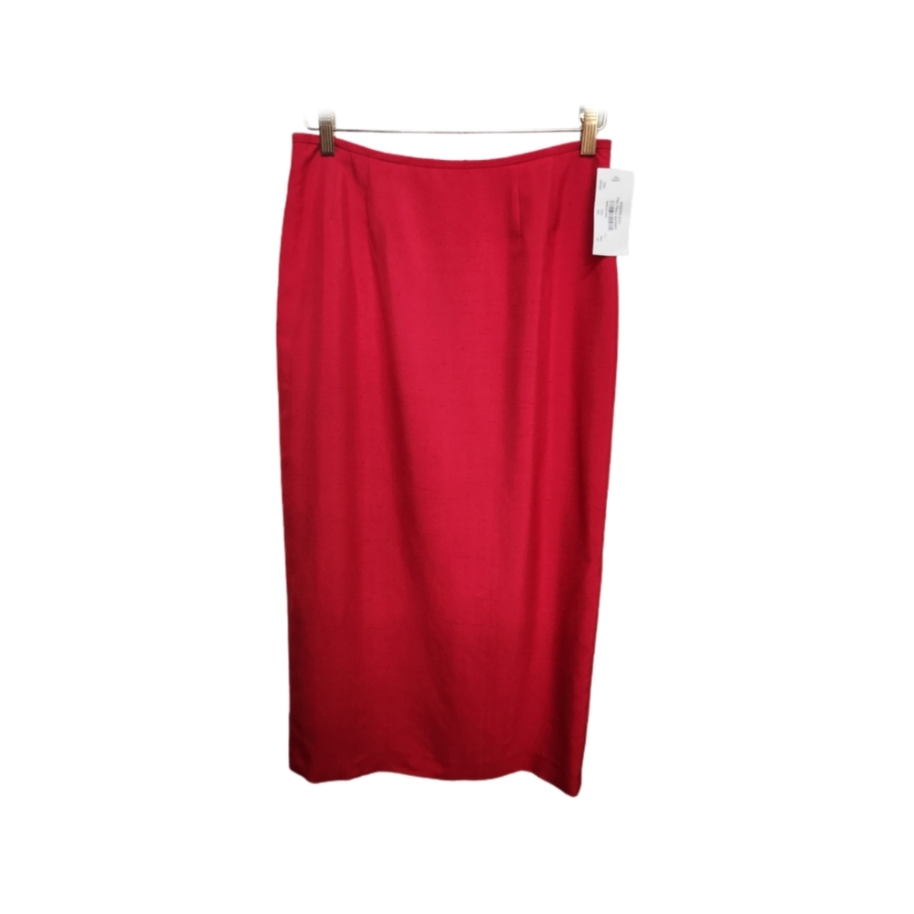 KASPER A.S.L. RED 100% SILK SKIRT SUIT SIZE 10 BRAND NEW WITH TAGS - Picture 10 of 11